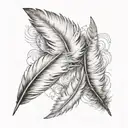 white feathers floating tattoo design idea
