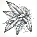 white feathers floating tattoo design idea
