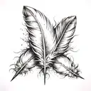 white feathers floating tattoo design idea