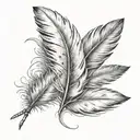 white feathers floating tattoo design idea
