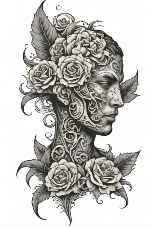 Create a tattoo for a handsome man, a half sleeve that is not so common tattoo design idea