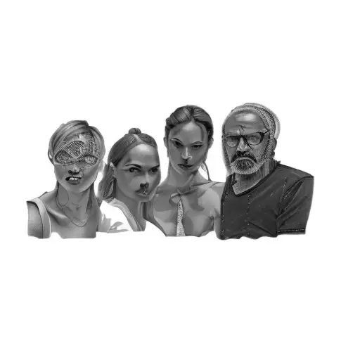 a group of people tattoo design idea