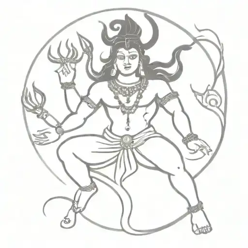shiva natraj avatar performing shiv tandav tattoo design idea