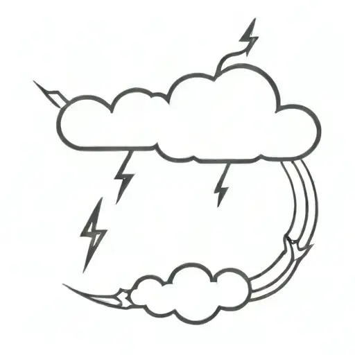 Cloud and Lightning Bolt tattoo design idea