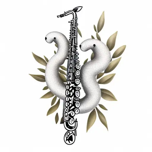 Olive Branch saxophone motorbike tattoo design idea