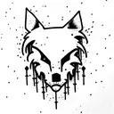 Lobo con rayos tattoo design idea