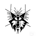 Lobo con rayos tattoo design idea