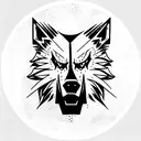 Lobo con rayos tattoo design idea