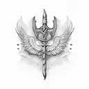 Trident with wings tattoo design idea
