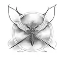 Trident with wings tattoo design idea