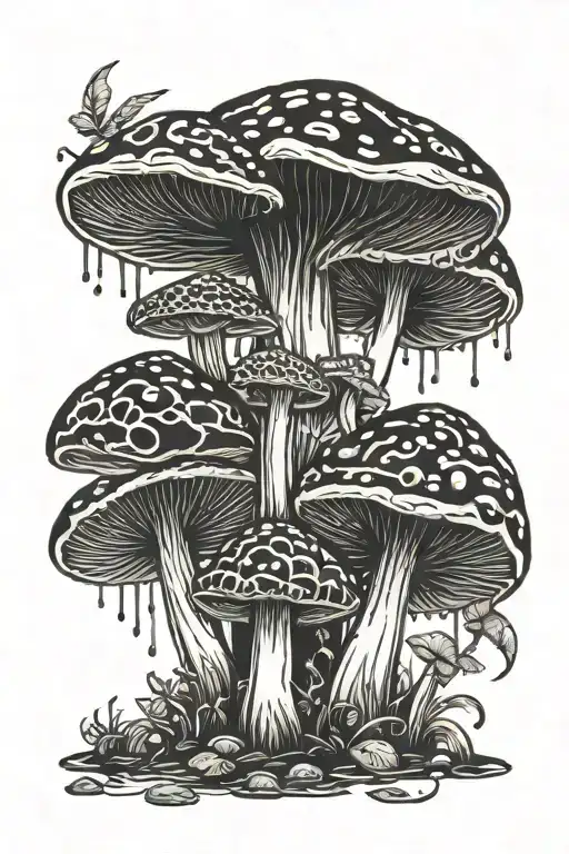 toxic mushrooms  tattoo design idea