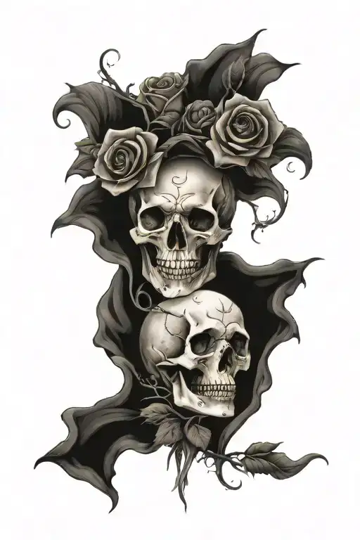 Holy death with roses tattoo design idea