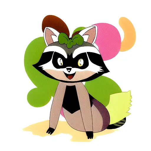 raccoon and chameleon tattoo design idea