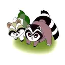 raccoon and chameleon tattoo design idea