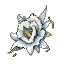 daffodil flower, violet flower and lily of the valley flower tattoo design idea