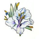 daffodil, iris, lily vines together  tattoo design idea
