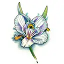 daffodil, iris, lily vines together  tattoo design idea