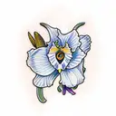 daffodil, iris, lily vines together  tattoo design idea