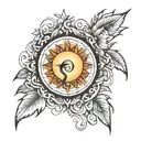 sunlight, location I've lived ,good sprit ancient   tattoo design idea