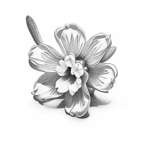 gummy bear holding narcissi tattoo design idea