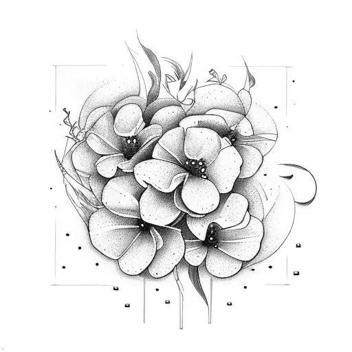February, June, august, December birth flowers  tattoo design idea