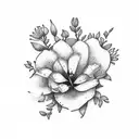 February, June, august, December birth flowers  tattoo design idea