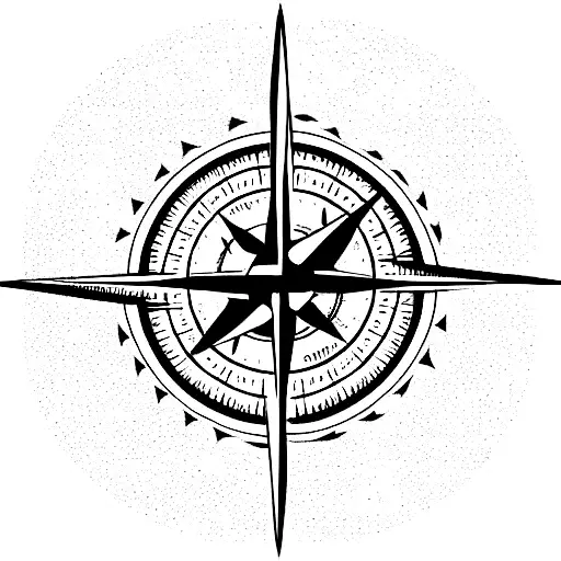 compass with roots and wings aiming north tattoo design idea