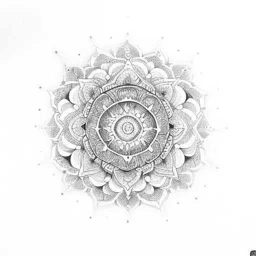 mandala con flores para espalda tattoo design idea