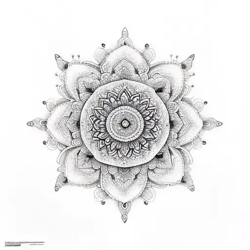 mandala con flores para espalda tattoo design idea