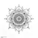 mandala con flores para espalda tattoo design idea