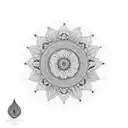mandala con flores para espalda tattoo design idea