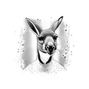 A kangaroo wearing a Liverpool jersey and holding a glass of beer tattoo design idea