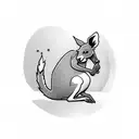 A kangaroo wearing a Liverpool jersey and holding a glass of beer tattoo design idea