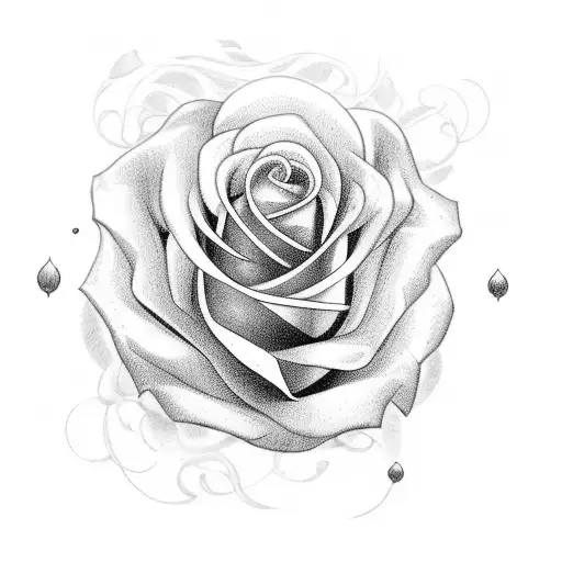 rosa con tallo tattoo design idea