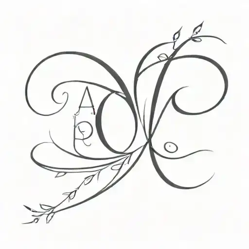kids initials incorporated tattoo design idea
