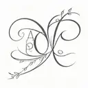 kids initials incorporated tattoo design idea