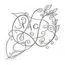 kids initials incorporated tattoo design idea