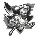Chef cleaver crossed tattoo design idea