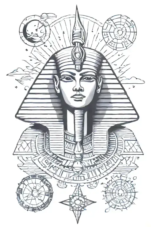 ancient egypt and space themed tattoo tattoo design idea