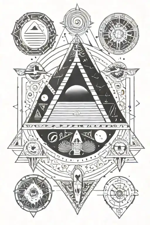 ancient egypt and space elements tattoo design idea