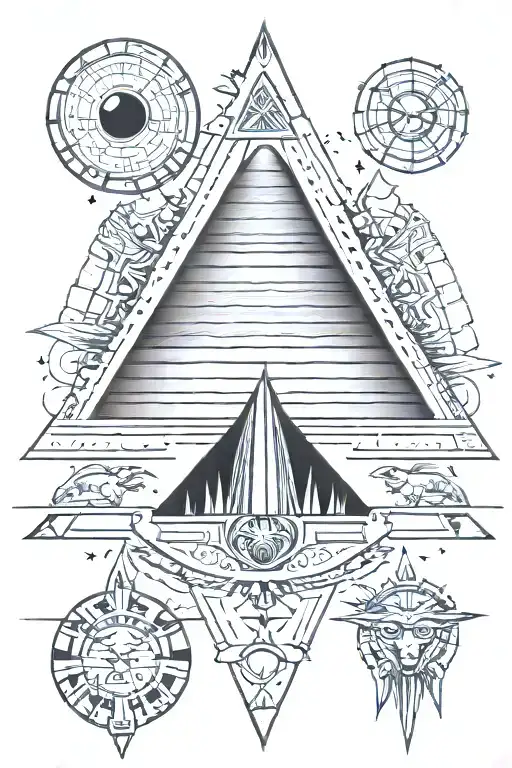 ancient egypt and space elements tattoo design idea