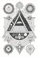 ancient egypt and space elements tattoo design idea