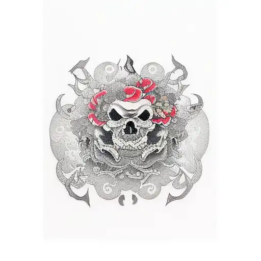 graveyard tattoo design idea