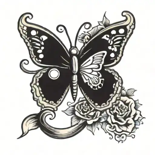 breast cancer butterfly with cheese tattoo design idea
