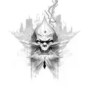 sinister wizard tattoo design idea