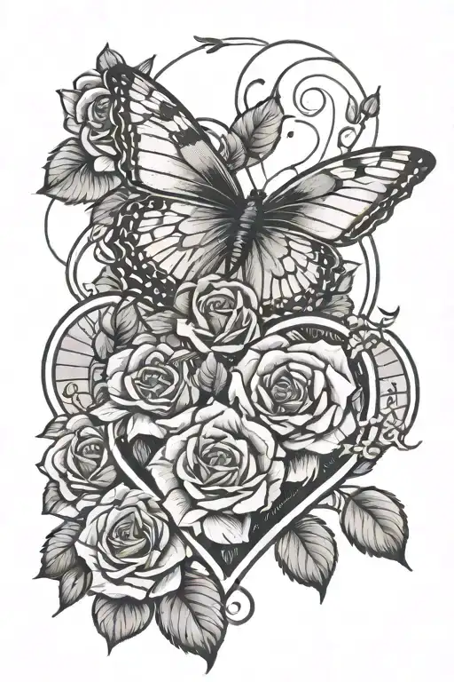 rose butterfly human heart music bmw money clovers travel moon freedom tattoo design idea