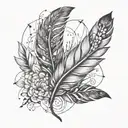 Feather turning int birds with floral elements  tattoo design idea