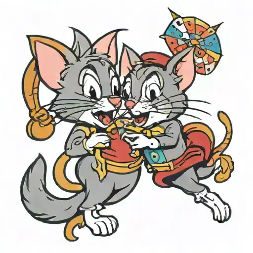 tom & jerry darts themed tattoo tattoo design idea