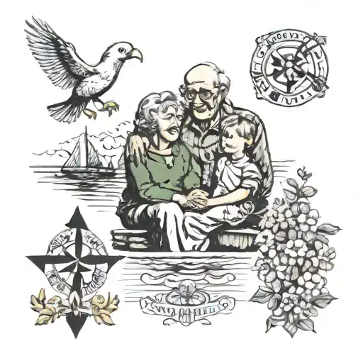 memories with my grand parents in holidays in Brittany  tattoo design idea