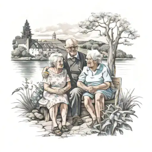 memories with my grand parents in holidays in Brittany  tattoo design idea
